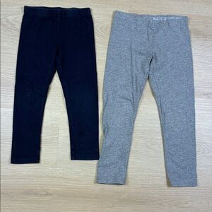Children’s Place Dark Navy Blue Leggings 5/6 & Wonder Nation Gray Leggings 6/6x